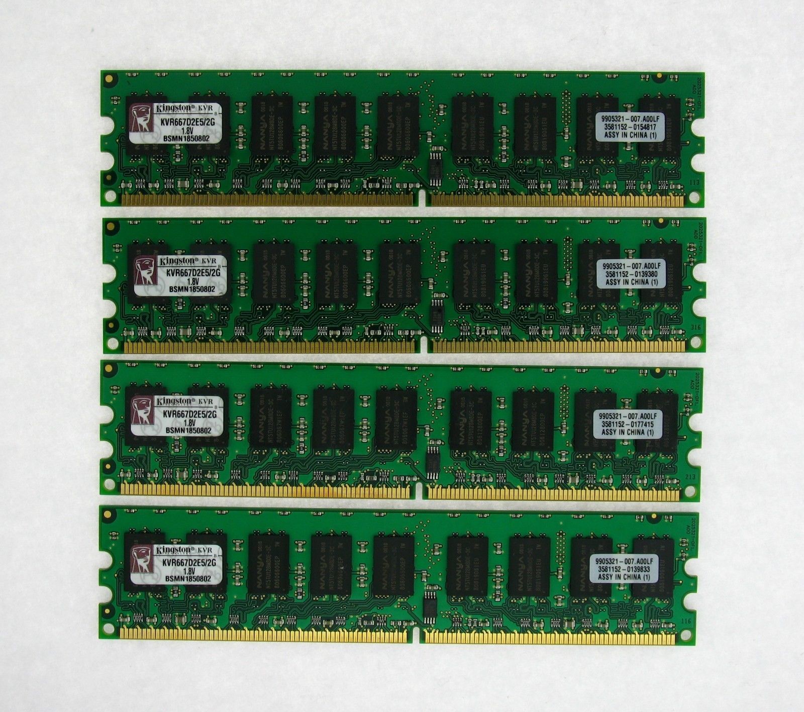 8gb 4x2gb Pc2 5300e Ecc Unbuffered Ddr2 667 Server Memory Kingston Kvr667d2e5 2g Memory Ram