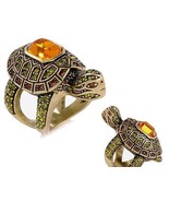 Heidi Daus Slow Poke Turtle Crystal Ring size 6 - $55.41