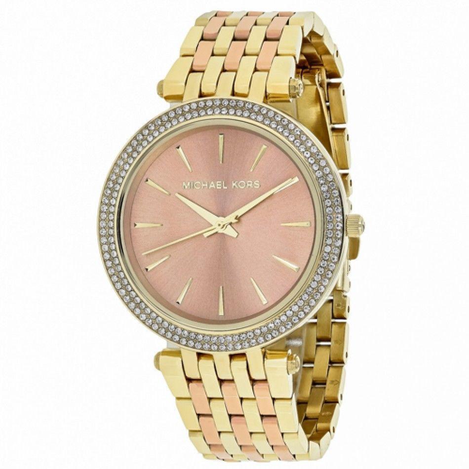 Michael Kors MK3507 Darci Golden Two Tone Glitz Wrist Watch for Women ...