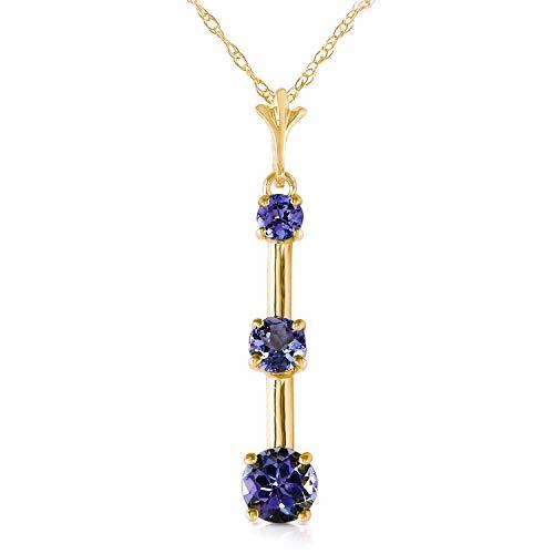 Galaxy Gold GG 14k14 Yellow Gold Necklace with Natural Tanzanites
