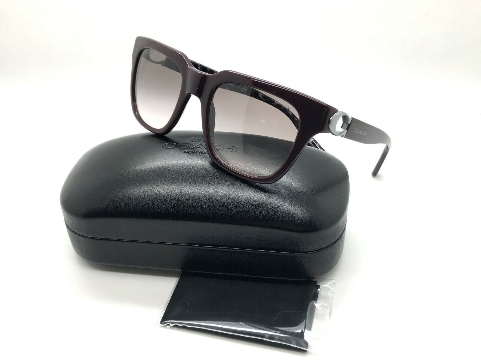 Coach sunglasses HC8240 55203B Oxblood Grey Pink Gradient 8240 burgundy ...