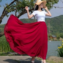 Taupe Maxi Chiffon Skirt Women Chiffon Maxi Skirts High Waist Bridesmaid Skirts image 15