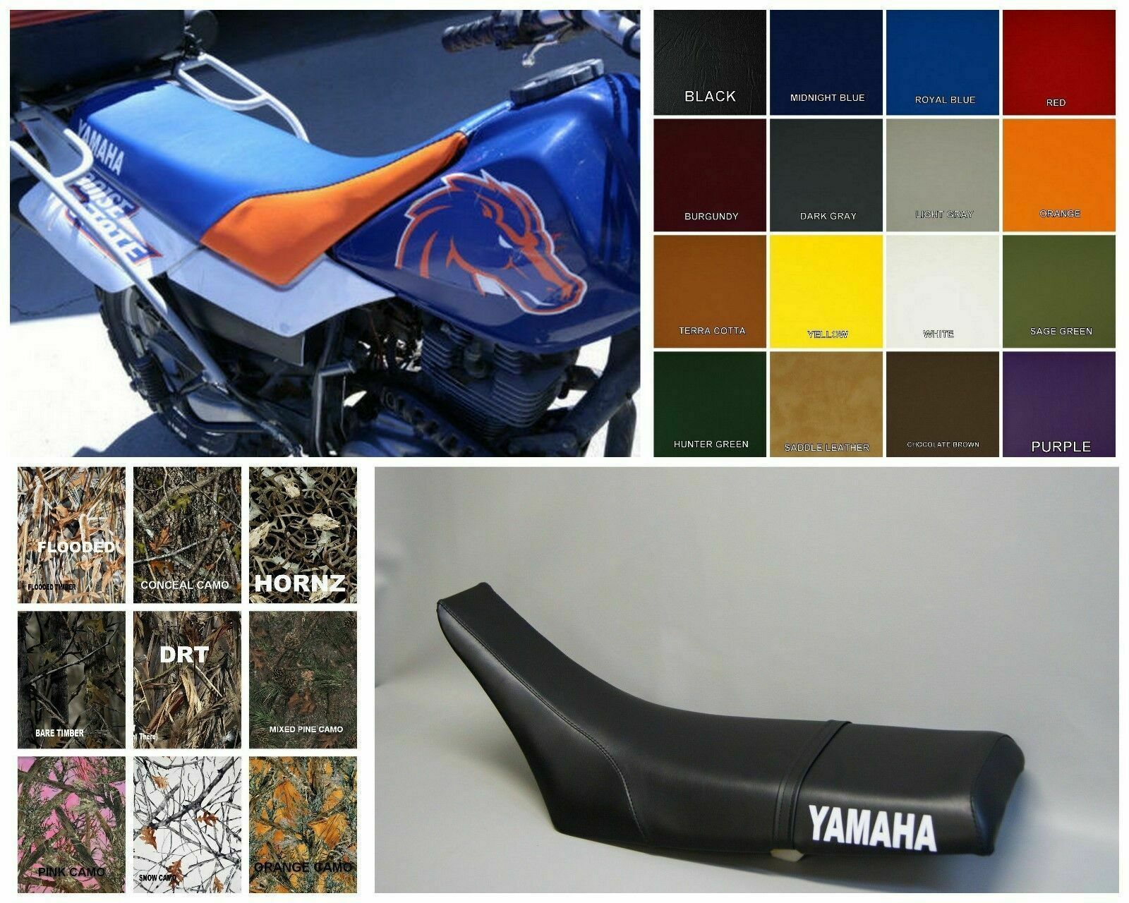 Yamaha TW200 Seat Cover 1987 2012 in CUSTOM OPTIONS AND 2TONE (PS