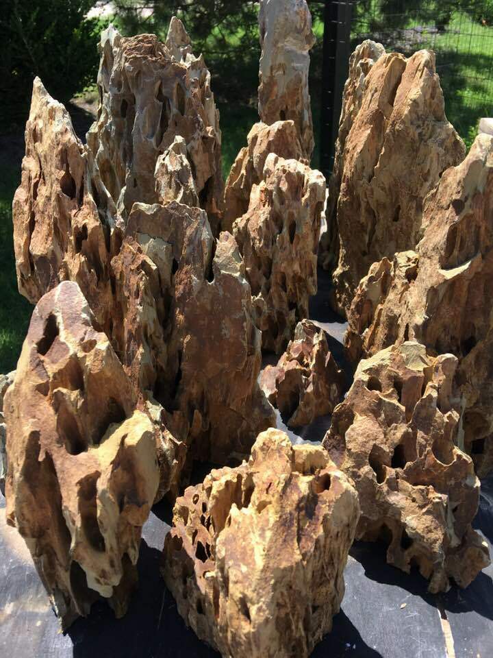 CURRENTUSA Ohko Dragon Stone Aquarium Rock Decor, 3 Piece - Unique