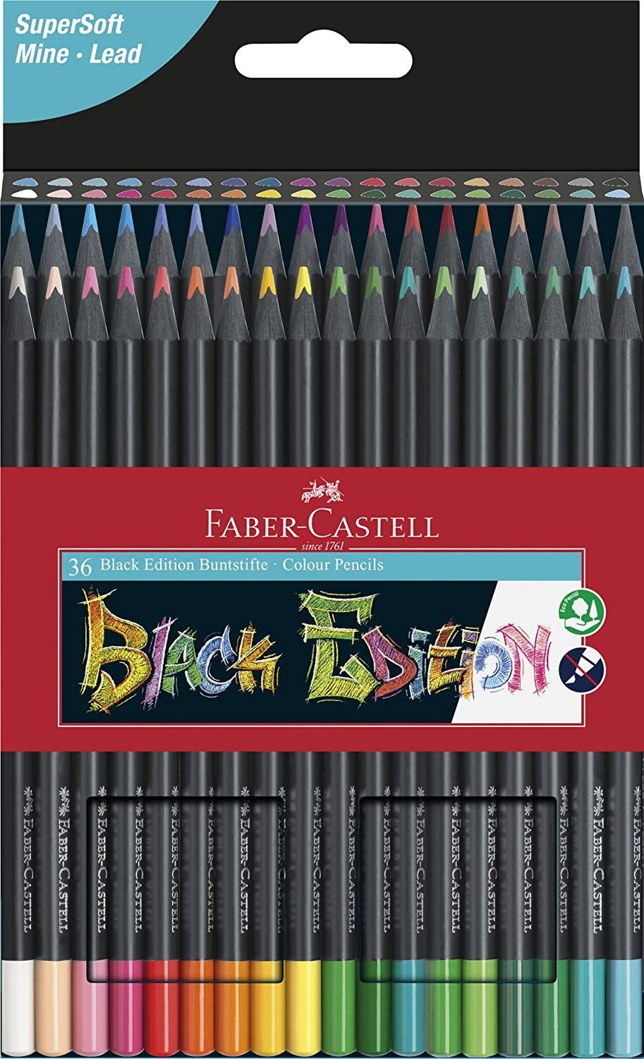 Faber-Castell Playing & Learning 36 Black Edition Colour Pencils