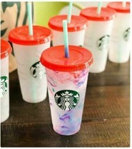 STARBUCKS Custom Reusable Cold Cup Tumbler 24oz Color Changing Cups 2021 - $13.99