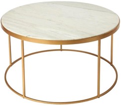 Coffee Table Cocktail Contemporary Distressed Gold White - $1,519.00
