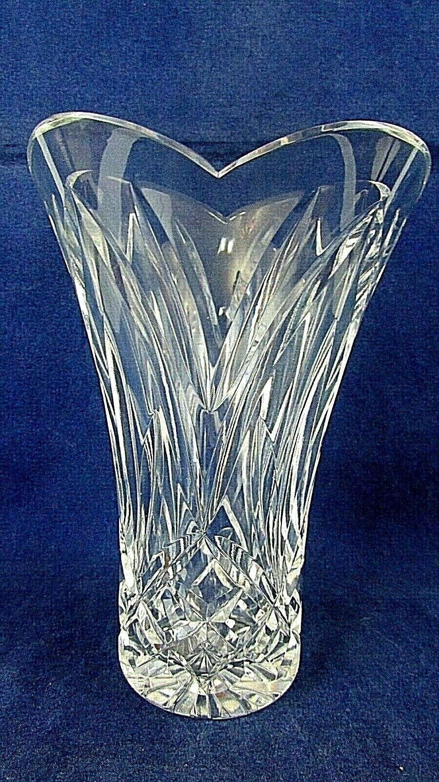 WATERFORD CRYSTAL 6" GLENFALL VASE Wedge Cut Flared and scalloped Edge