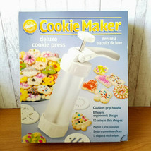 Wilton Cookie Maker Deluxe Holiday and More Cookie Press 12 Disc Cushion Handle - $9.49