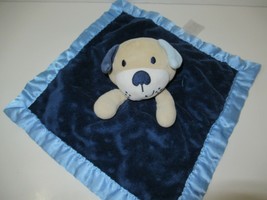 Garanimals tan puppy dog blue minky dot Baby Security blanket Lovey Satin - $9.89