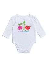 Garanimals Baby Girl Long Sleeve Bodysuit,Veggies White Size 18M - $19.99