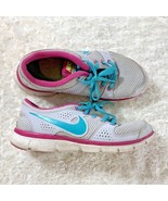 Nike Womens Sz 7.5 White Blue Pink Flex Experience Shoes Sone Wear - $16.69