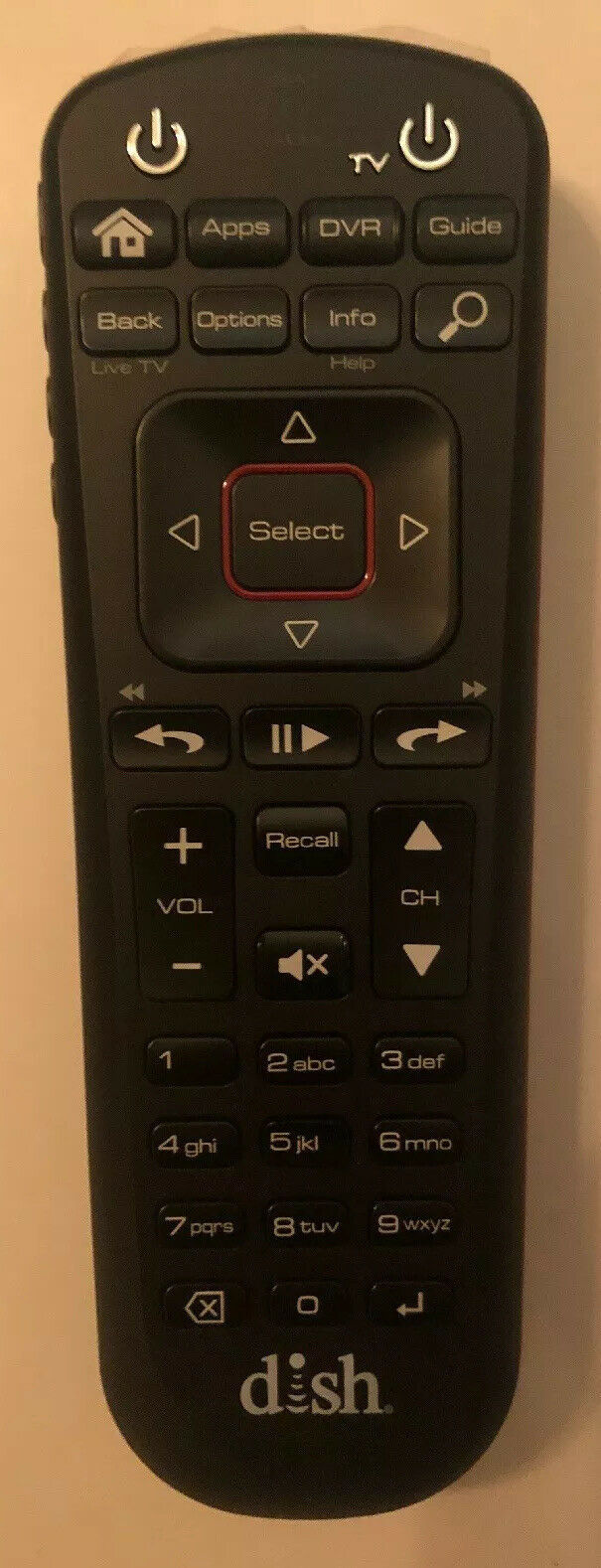 Dish Network 52.0 Remote Control No Battery Cover Remote Controls