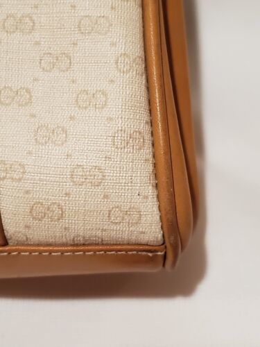 Vintage Gucci beige micro GG monogram print shoulder bag with brown le –  eNdApPi ***where you can find your favorite designer  vintages..authentic, affordable, and lovable.