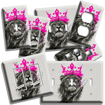 PINK ROYAL CROWN LION KING LIGHT SWITCH OUTLET WALL PLATE LOUNGE GIRL RO... - $10.22+