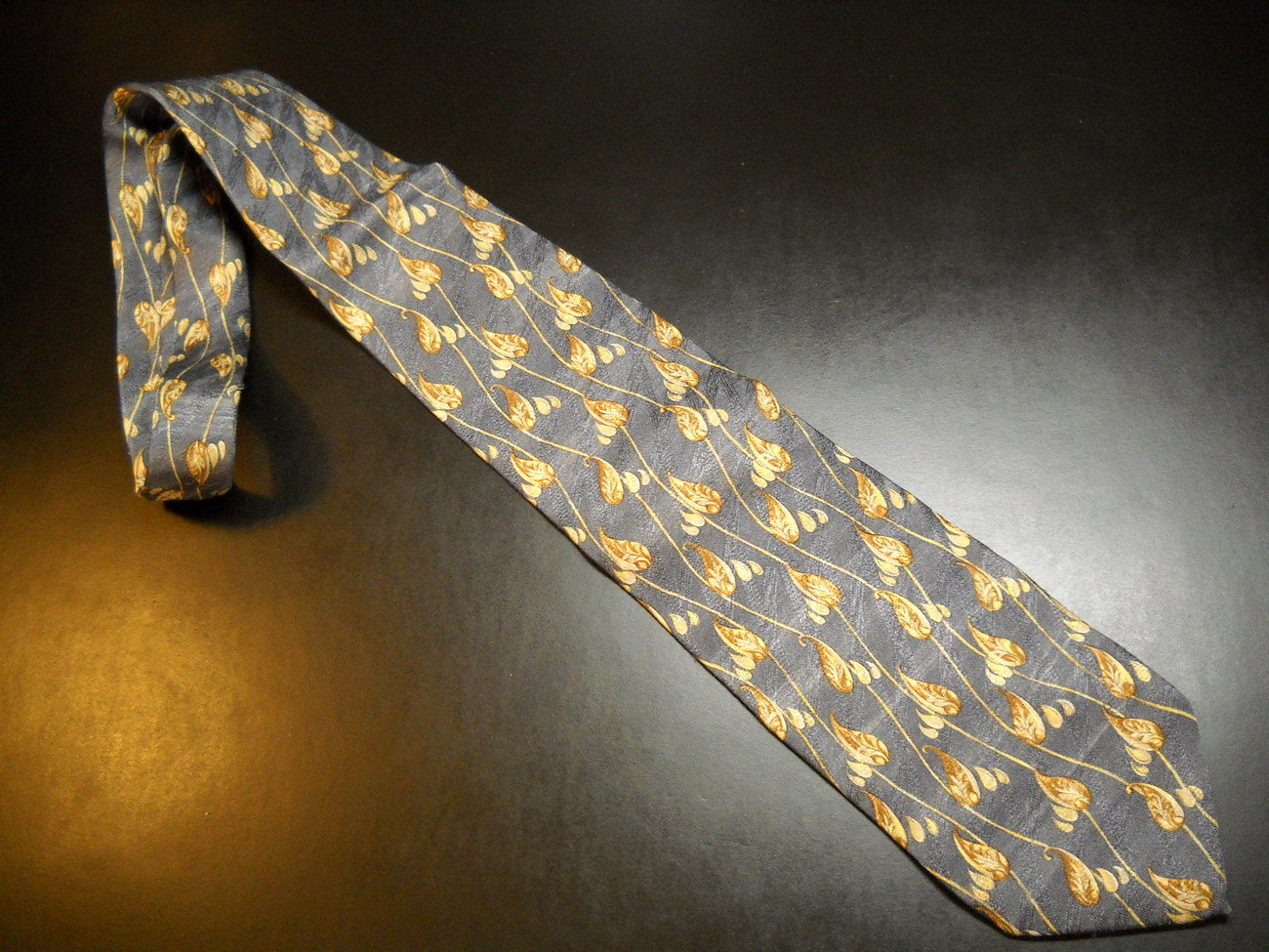 Primary image for Joseph Abboud Neck Tie Design No 71212 Greys Italian Leaves Vines Golden Browns
