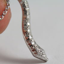 SOLID 18K WHITE GOLD SNAKE PENDANT WITH DIAMONDS CT 0.27 NECKLACE, MADE IN ITALY image 5