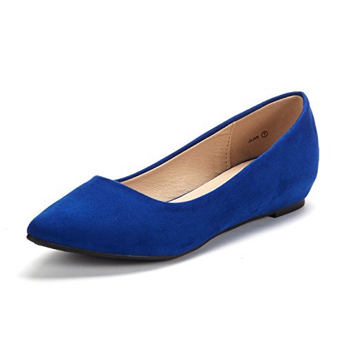 DREAM PAIRS Women's Jilian Royal Blue Low Wedge Flats Shoes - 7.5 M US ...