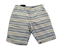 New GAP Men Blue White Cotton 10" Inseam Textured Welt Pocket Cargo Shorts 28 - $29.69