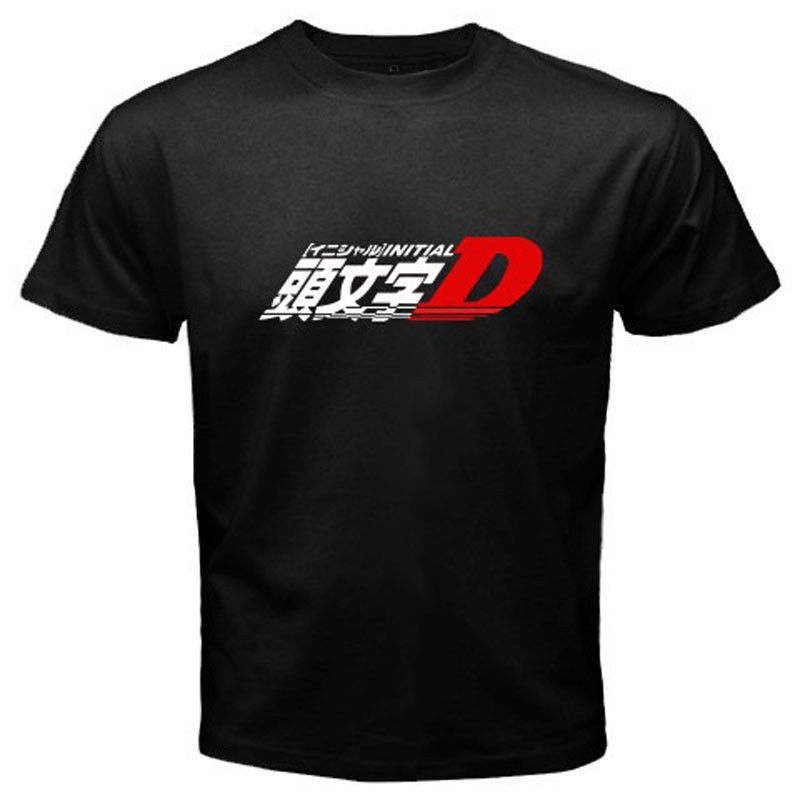 INITIAL D ANIME MANGA LOGO DRIFT RACE JDM Men's Black T-Shirt Size S to ...