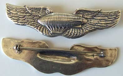 Primary image for US  Airship Pilot Sterling Silver Wing 1921 Design 3 inch
