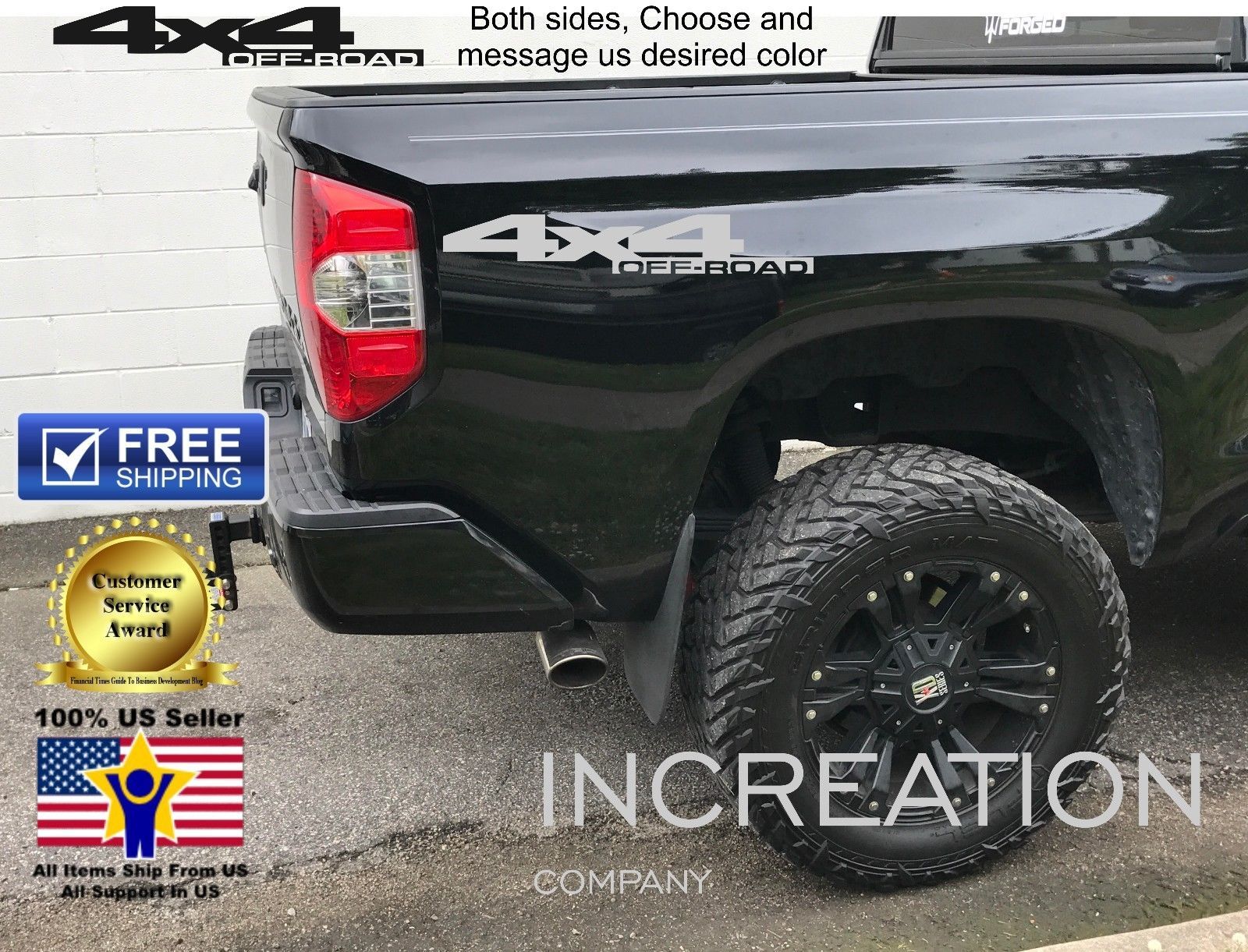 Image of TRD Decals Vinyl Stickers 4x4 off road Graphics Toyota Tundra Tacoma Truck color