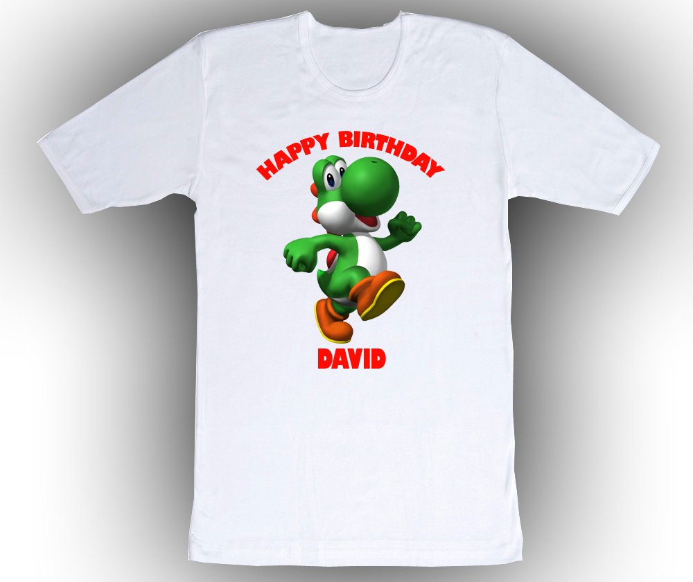 Personalized Custom Super Mario Yoshi Birthday T-Shirt Gift