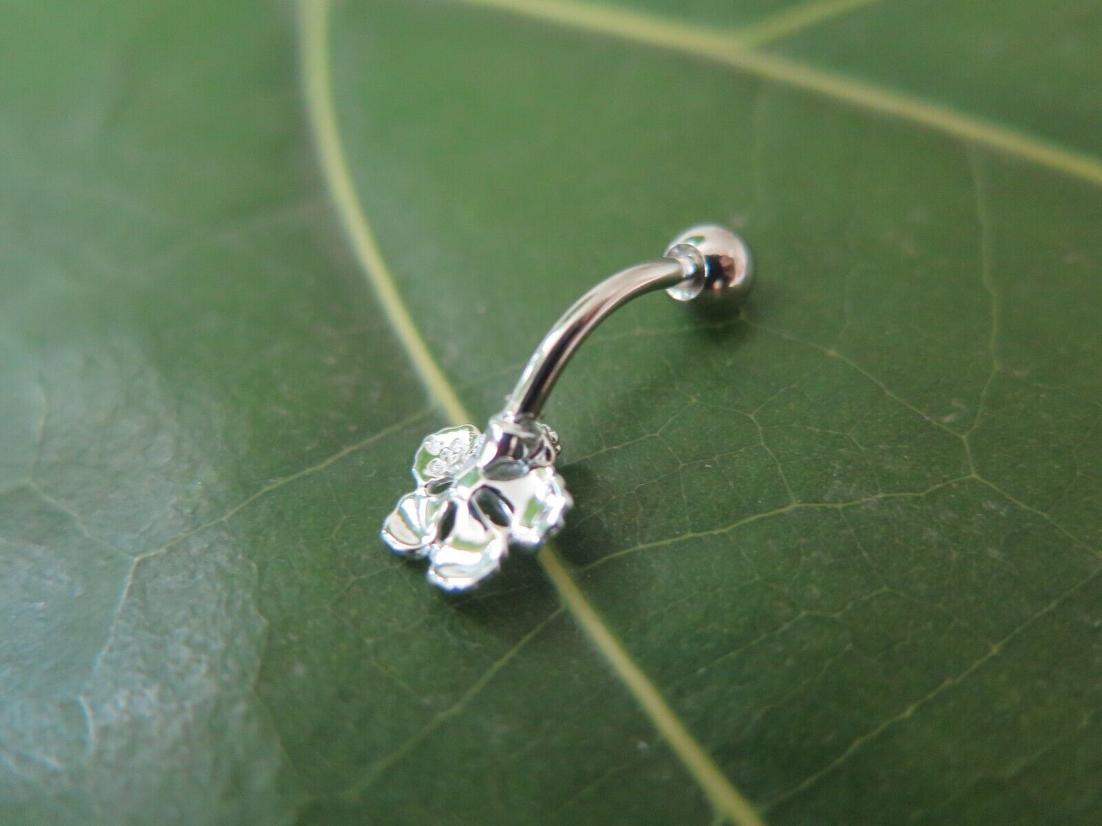 Hawaiian Hibiscus Flower Sterling Silver Belly Button Navel Ring ...