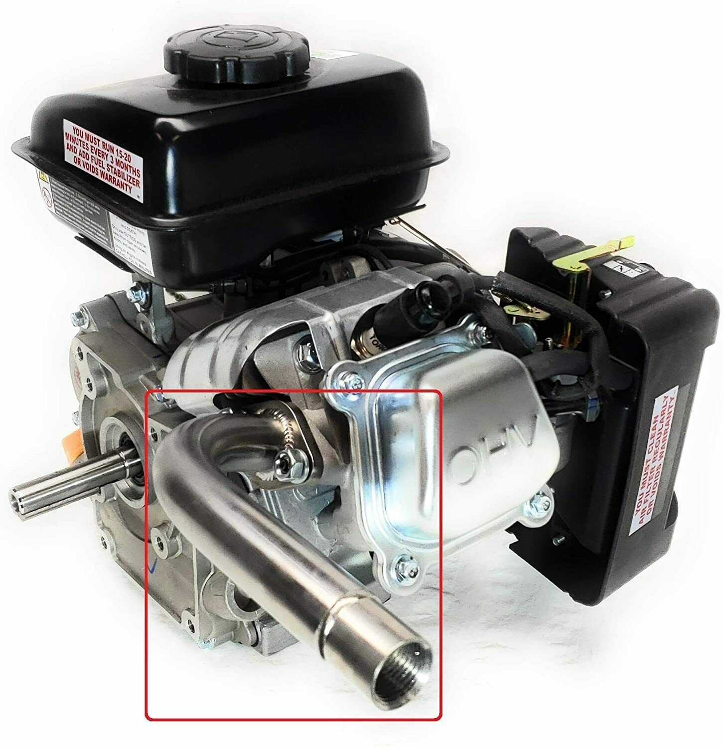 Predator 79cc Harbor Freight Exhaust Pipe, with 1/2" SS Female Thread. Parts & Accessories