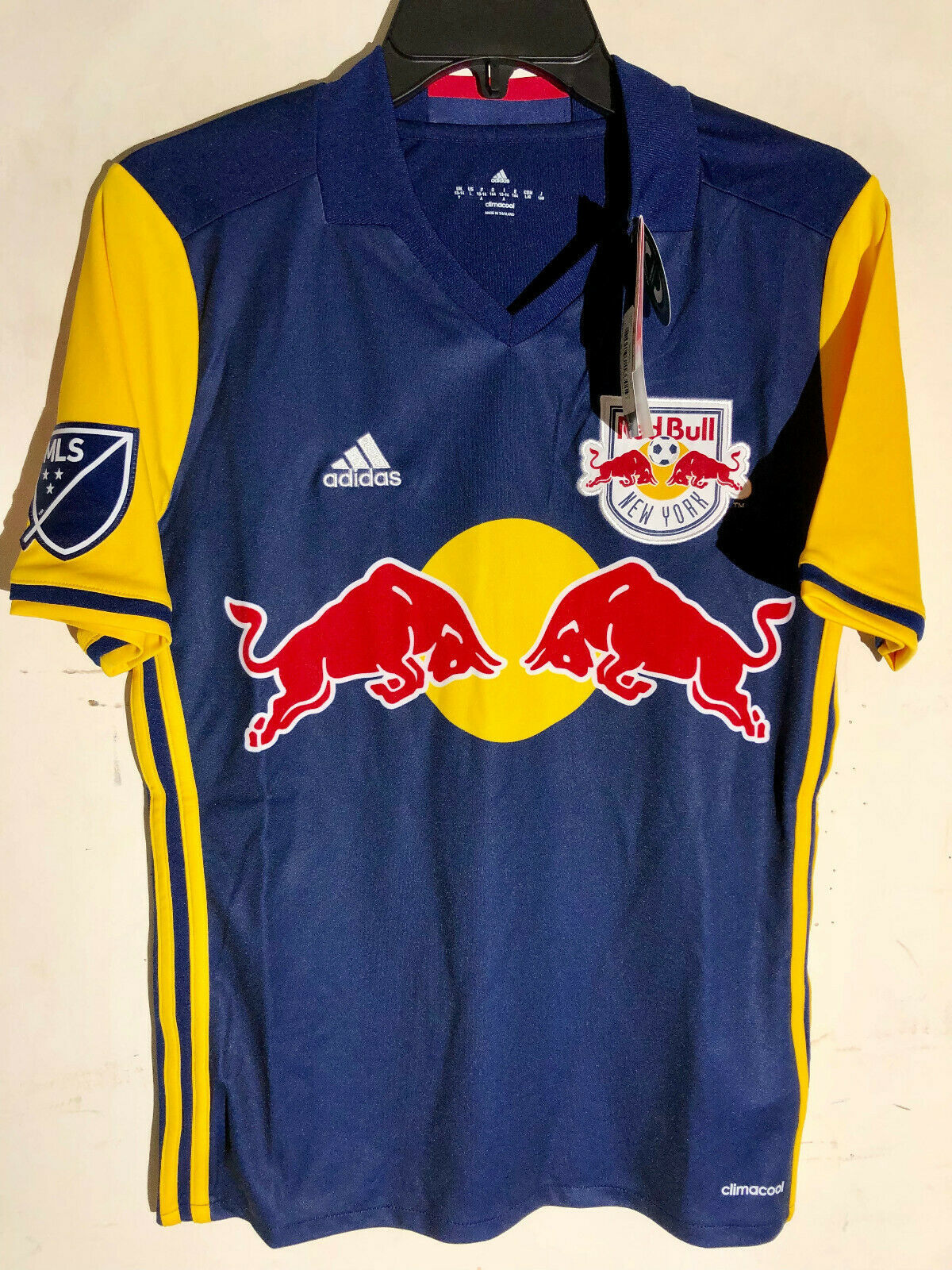 Adidas Youth MLS Jersey NY Red Bulls Team Navy Blue sz S- show original title...