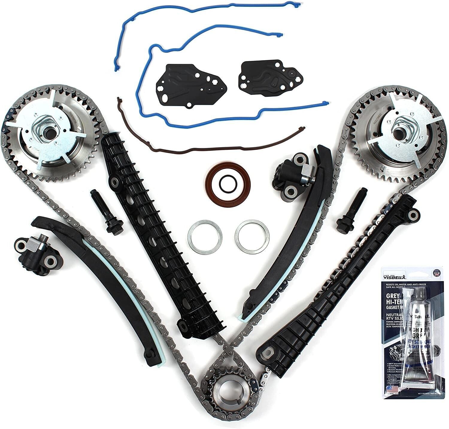ETCK460GSI Timing Chain Kit Timing Cover Seals Cam Phasers w/ Mounting