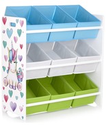 White wooden storage unit with 9 textile containers - Unicorn 5000UC - $82.27