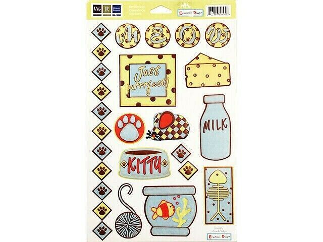 We R Memory Keepers Embossed Cat-Related Cardstock Pieces