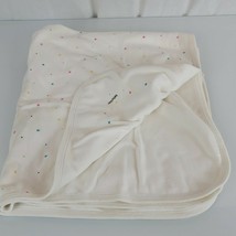 Vintage Baby Gap White Cotton Star Blanket 32x34" Pink Yellow Blue Green Dot VTG - $59.39