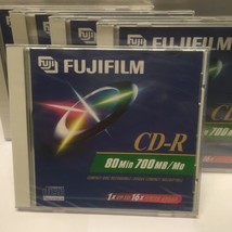 Fuji CD-R 80 Min 700MB/Mo Up To 16x Write Speed Lot of 5 Sealed Singles Fujifilm - $4.89