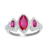2.00 Ct Marquise Cut Pink Sapphire Wedding Engagement Ring 14k White Gol... - $93.99