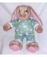 Build a Bear Workshop Tan Pawlette Bunny Plush 15&quot;H in Frog Sleeper NWT - $42.50