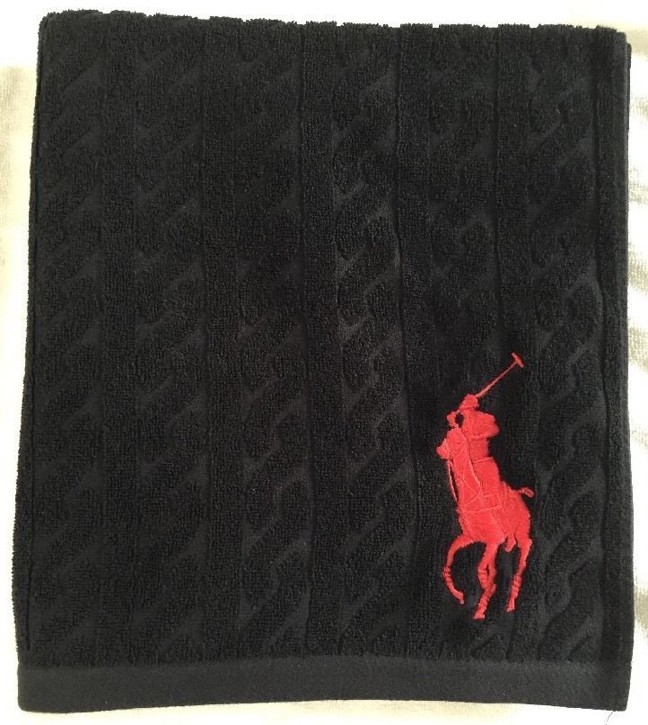 Ralph Lauren Towel 1 Customer Review And 10 Listings Ralph Lauren Black Cable Bath Towel Large Red Polo Pony Motif Rrp 65 64 80