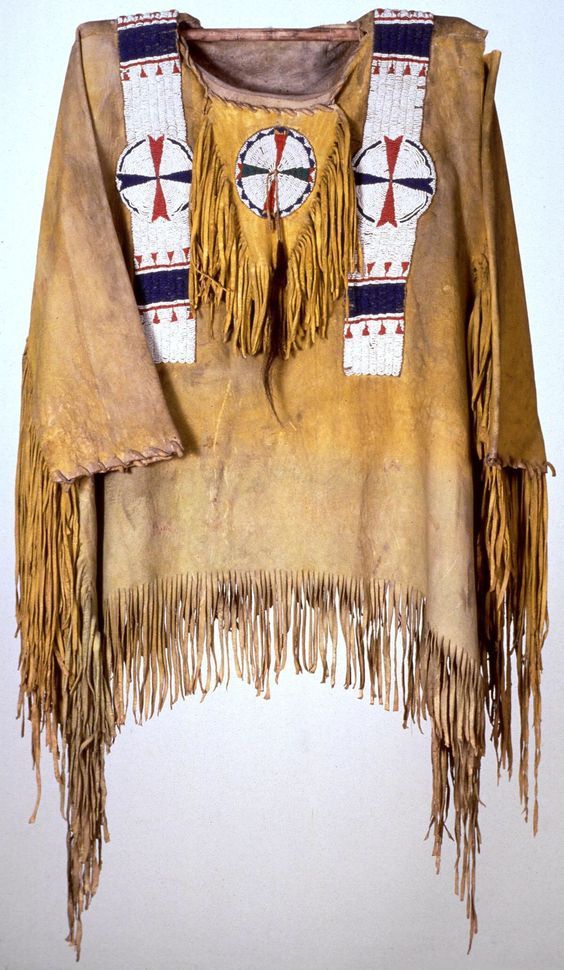 Men Native American Buckskin Tan Buffalo Leather Beaded Powwow War ...