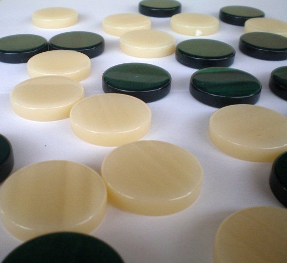 30 small Olive root Backgammon Checkers High Quality Chips 1 inch