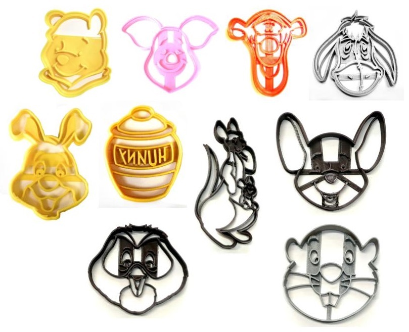 Winnie the Pooh Childrens Characters Master Set of 10 Cookie Cutters USA PR1595