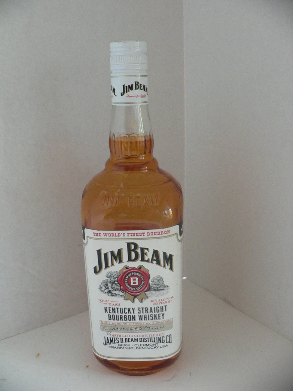 5 Jim Beam 1 Liter Bottle Unopened Empty Amber Colored Glass Bar Prop