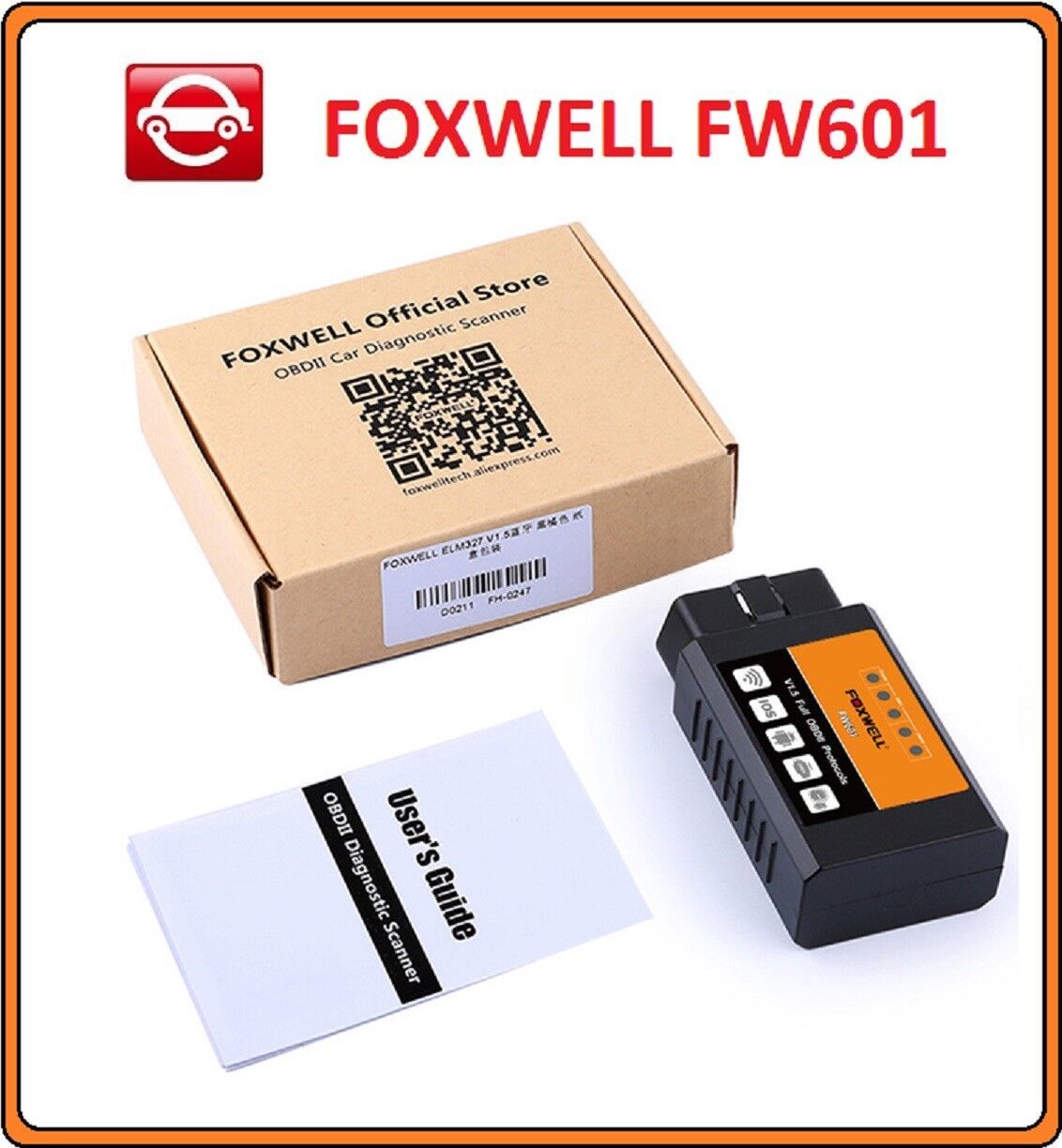 FOXWELL FW601 Universal OBD2 WIFI ELM327 V 1.5 Scanner for iPhone IOS Auto