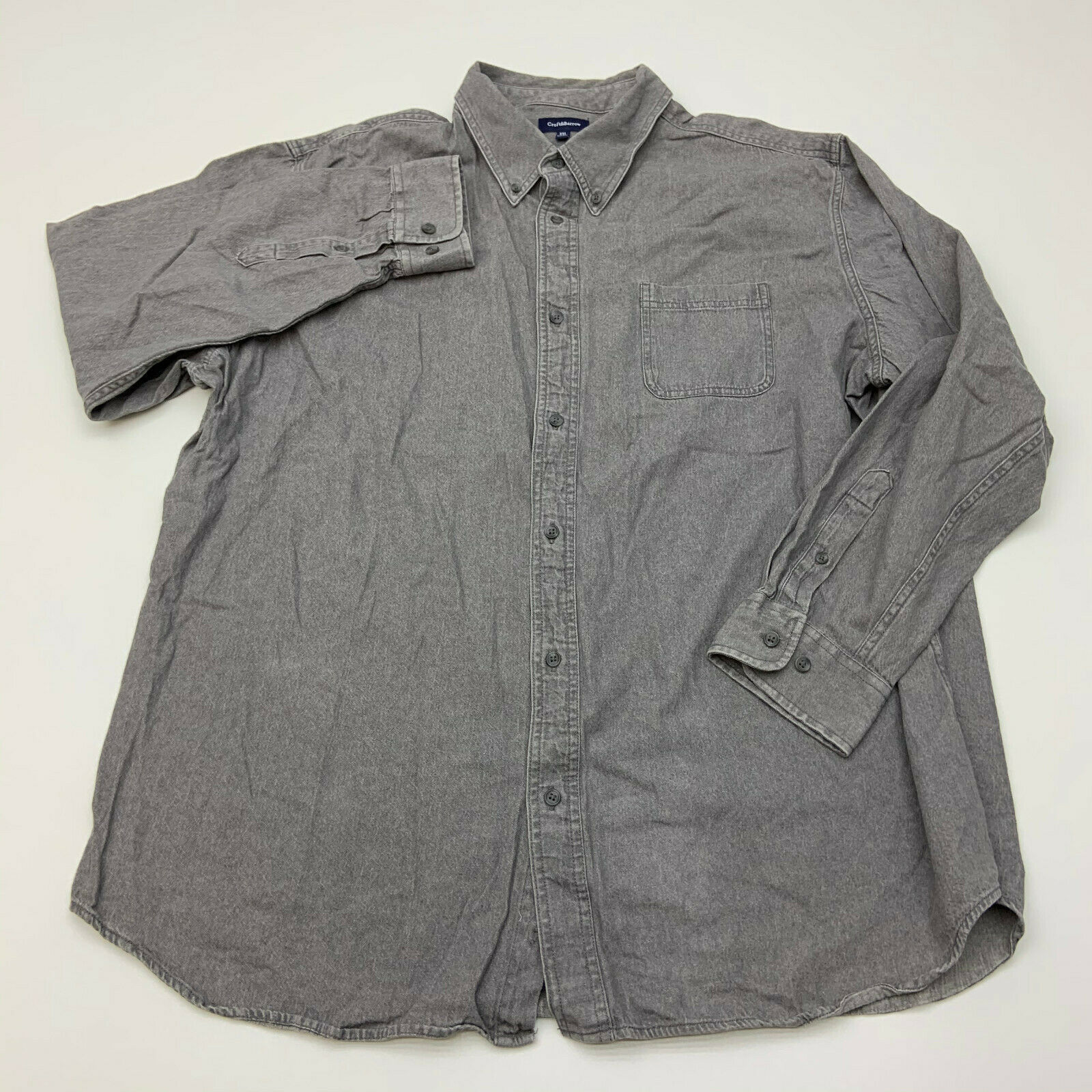 Croft&barrow Button Up Shirt Mens XXL Brown Long Sleeve Casual 2XL ...