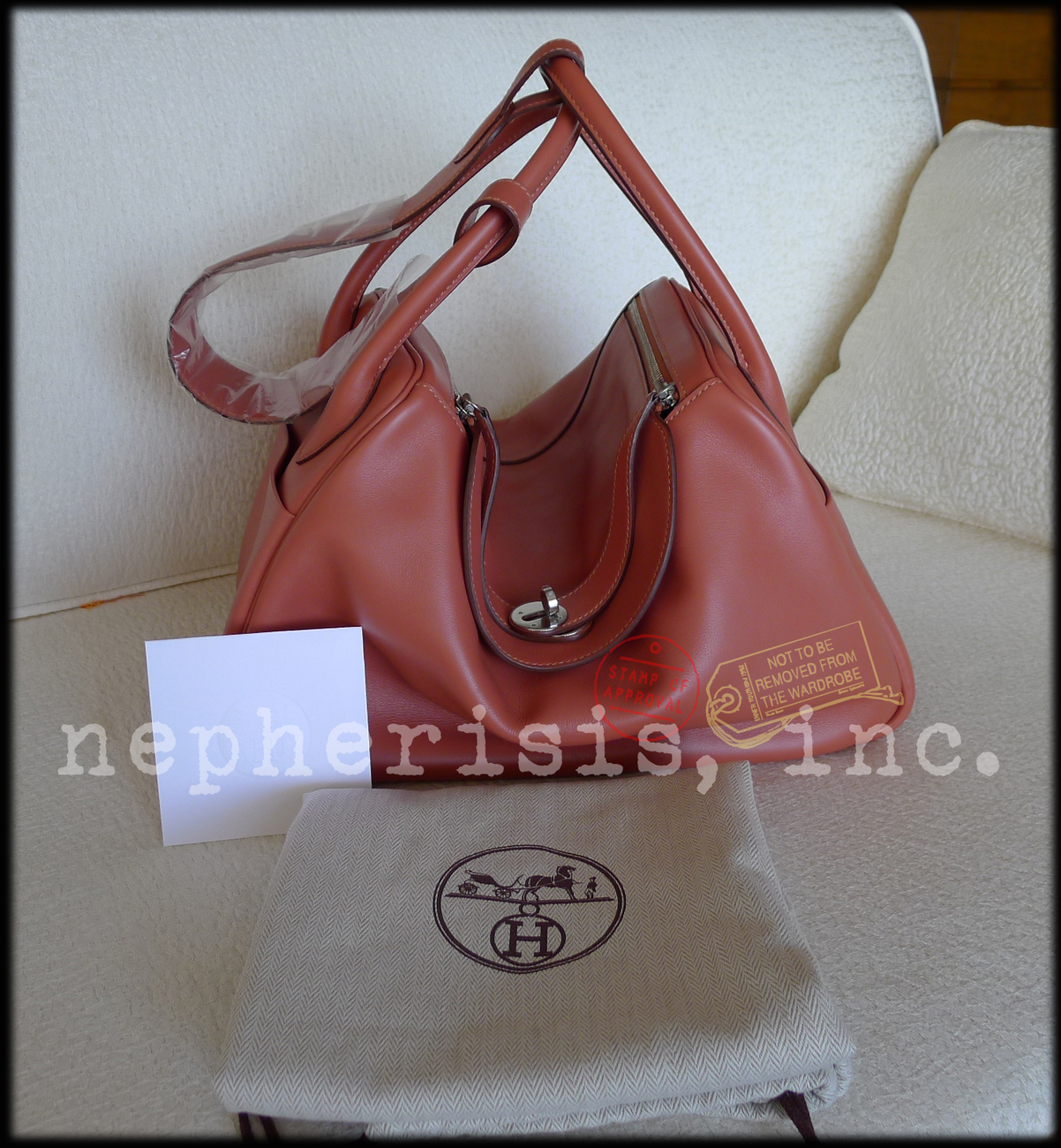 Primary image for NEW Hermes LINDY 34 Shoulder Bag SWIFT Leather in ROSY with Silver PHW