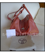 NEW Hermes LINDY 34 Shoulder Bag SWIFT Leather in ROSY with Silver PHW - $13,000.00