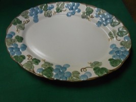Great Poppy Trail By Metlox China "Sculptured Grape" Large Platter 11"x14" - $27.31