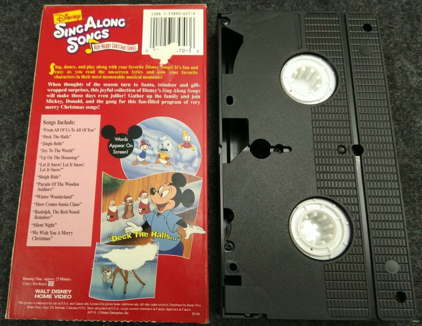 VHS Disneys Sing Along Songs - Very Merry Christmas Songs (VHS, 1997 ...