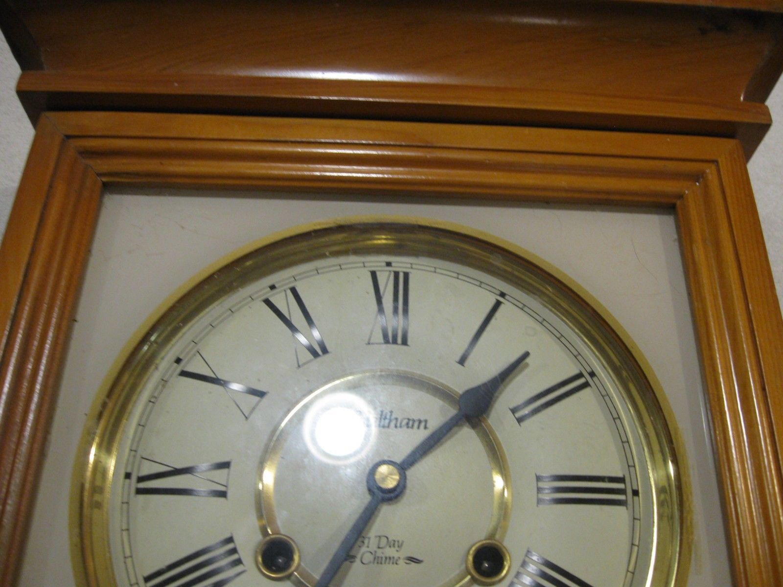 Waltham 31 day Regulator Oak Wall Clock, With Chimes, for repair or
