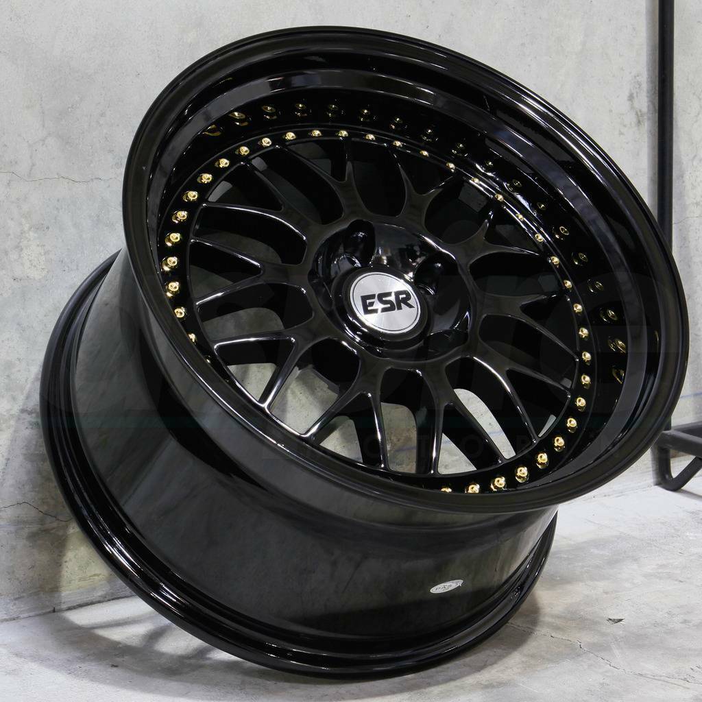 One 18x9.5 ESR SR01 SR1 5x112 35 Gloss Black Wheels Rims - Wheels